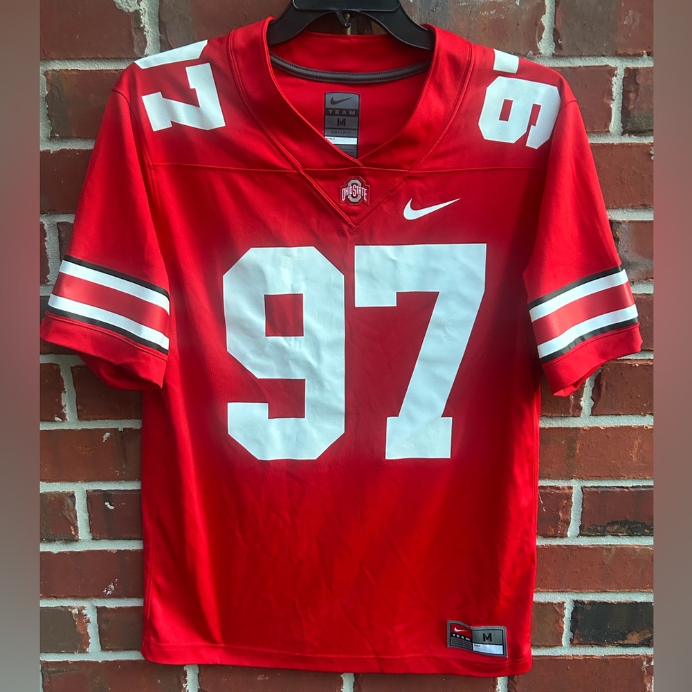 TEAM Nike Joey Bosa #97 Ohio State Buckeyes Medium Dri-Fit Jersey Red White M1 - Picture 1 of 7